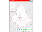 Rowan County, KY <br /> Wall Map <br /> Zip Code <br /> Red Line Style 2025 Map