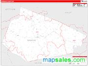 Spencer County, KY <br /> Wall Map <br /> Zip Code <br /> Red Line Style 2025 Map