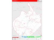 Union County, KY <br /> Wall Map <br /> Zip Code <br /> Red Line Style 2025 Map