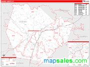 Warren County, KY <br /> Wall Map <br /> Zip Code <br /> Red Line Style 2025 Map