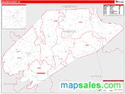 Webster County, KY <br /> Wall Map <br /> Zip Code <br /> Red Line Style 2025 Map