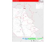 Whitley County, KY <br /> Wall Map <br /> Zip Code <br /> Red Line Style 2025 Map