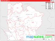 Avoyelles County, LA <br /> Wall Map <br /> Zip Code <br /> Red Line Style 2025 Map