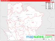 Avoyelles County, LA <br /> Wall Map <br /> Zip Code <br /> Red Line Style 2024 Map