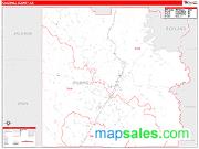 Caldwell County, LA <br /> Wall Map <br /> Zip Code <br /> Red Line Style 2025 Map