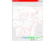 Claiborne County, LA <br /> Wall Map <br /> Zip Code <br /> Red Line Style 2025 Map