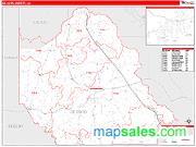 DeSoto County, LA <br /> Wall Map <br /> Zip Code <br /> Red Line Style 2025 Map
