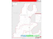 E. Carroll County, LA <br /> Wall Map <br /> Zip Code <br /> Red Line Style 2025 Map