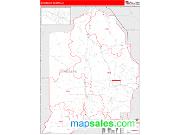 Evangeline County, LA <br /> Wall Map <br /> Zip Code <br /> Red Line Style 2025 Map