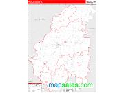 Franklin County, LA <br /> Wall Map <br /> Zip Code <br /> Red Line Style 2025 Map