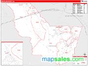 Iberville County, LA <br /> Wall Map <br /> Zip Code <br /> Red Line Style 2025 Map
