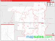 Jefferson Davis County, LA <br /> Wall Map <br /> Zip Code <br /> Red Line Style 2025 Map