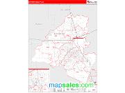 Lafayette County, LA <br /> Wall Map <br /> Zip Code <br /> Red Line Style 2025 Map