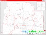 Lincoln County, LA <br /> Wall Map <br /> Zip Code <br /> Red Line Style 2025 Map
