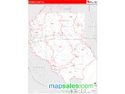 Livingston County, LA <br /> Wall Map <br /> Zip Code <br /> Red Line Style 2025 Map