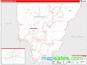 Morehouse County, LA <br /> Wall Map <br /> Zip Code <br /> Red Line Style 2025 Map
