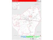 Ouachita County, LA <br /> Wall Map <br /> Zip Code <br /> Red Line Style 2025 Map