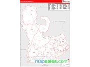 Pointe Coupee County, LA <br /> Wall Map <br /> Zip Code <br /> Red Line Style 2025 Map