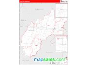 Richland County, LA <br /> Wall Map <br /> Zip Code <br /> Red Line Style 2025 Map