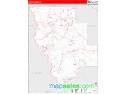 Sabine County, LA <br /> Wall Map <br /> Zip Code <br /> Red Line Style 2025 Map