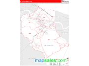 St. Charles County, LA <br /> Wall Map <br /> Zip Code <br /> Red Line Style 2025 Map