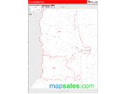 St. Helena County, LA <br /> Wall Map <br /> Zip Code <br /> Red Line Style 2025 Map