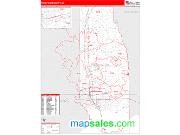 Tangipahoa County, LA <br /> Wall Map <br /> Zip Code <br /> Red Line Style 2025 Map