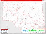 Union County, LA <br /> Wall Map <br /> Zip Code <br /> Red Line Style 2025 Map