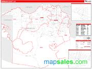 Vermilion County, LA <br /> Wall Map <br /> Zip Code <br /> Red Line Style 2025 Map