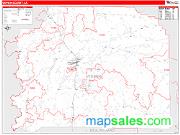 Vernon County, LA <br /> Wall Map <br /> Zip Code <br /> Red Line Style 2025 Map