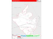 W. Baton Rouge County, LA <br /> Wall Map <br /> Zip Code <br /> Red Line Style 2025 Map