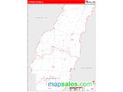 W. Carroll County, LA <br /> Wall Map <br /> Zip Code <br /> Red Line Style 2025 Map