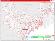 Cumberland County, ME <br /> Wall Map <br /> Zip Code <br /> Red Line Style 2025 Map