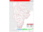 York County, ME <br /> Wall Map <br /> Zip Code <br /> Red Line Style 2025 Map