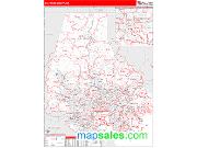 Baltimore County, MD <br /> Wall Map <br /> Zip Code <br /> Red Line Style 2025 Map