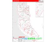 Calvert County, MD <br /> Wall Map <br /> Zip Code <br /> Red Line Style 2025 Map