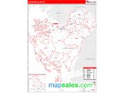 Dorchester County, MD <br /> Wall Map <br /> Zip Code <br /> Red Line Style 2025 Map