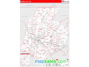 Frederick County, MD <br /> Wall Map <br /> Zip Code <br /> Red Line Style 2025 Map