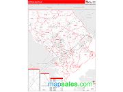Harford County, MD <br /> Wall Map <br /> Zip Code <br /> Red Line Style 2025 Map