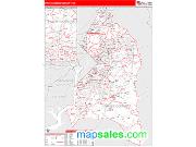 Prince George's County, MD <br /> Wall Map <br /> Zip Code <br /> Red Line Style 2025 Map