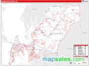 Queen Anne's County, MD <br /> Wall Map <br /> Zip Code <br /> Red Line Style 2025 Map