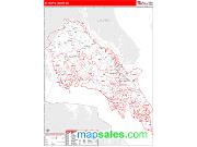 St. Mary's County, MD <br /> Wall Map <br /> Zip Code <br /> Red Line Style 2025 Map