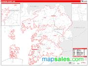 Somerset County, MD <br /> Wall Map <br /> Zip Code <br /> Red Line Style 2025 Map