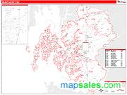 Talbot County, MD <br /> Wall Map <br /> Zip Code <br /> Red Line Style 2025 Map
