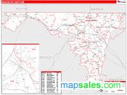 Washington County, MD <br /> Wall Map <br /> Zip Code <br /> Red Line Style 2025 Map