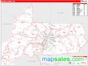 Wicomico County, MD <br /> Wall Map <br /> Zip Code <br /> Red Line Style 2025 Map