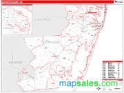 Worcester County, MD <br /> Wall Map <br /> Zip Code <br /> Red Line Style 2025 Map