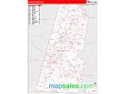 Berkshire County, MA <br /> Wall Map <br /> Zip Code <br /> Red Line Style 2025 Map