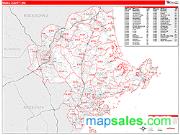 Essex County, MA <br /> Wall Map <br /> Zip Code <br /> Red Line Style 2025 Map