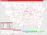 Franklin County, MA <br /> Wall Map <br /> Zip Code <br /> Red Line Style 2025 Map